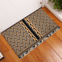 New Zealand Maori Niho Taniwha Rubber Doormat Karaka Mangopare and Puhoro Pattern