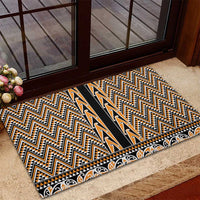 New Zealand Maori Niho Taniwha Rubber Doormat Karaka Mangopare and Puhoro Pattern