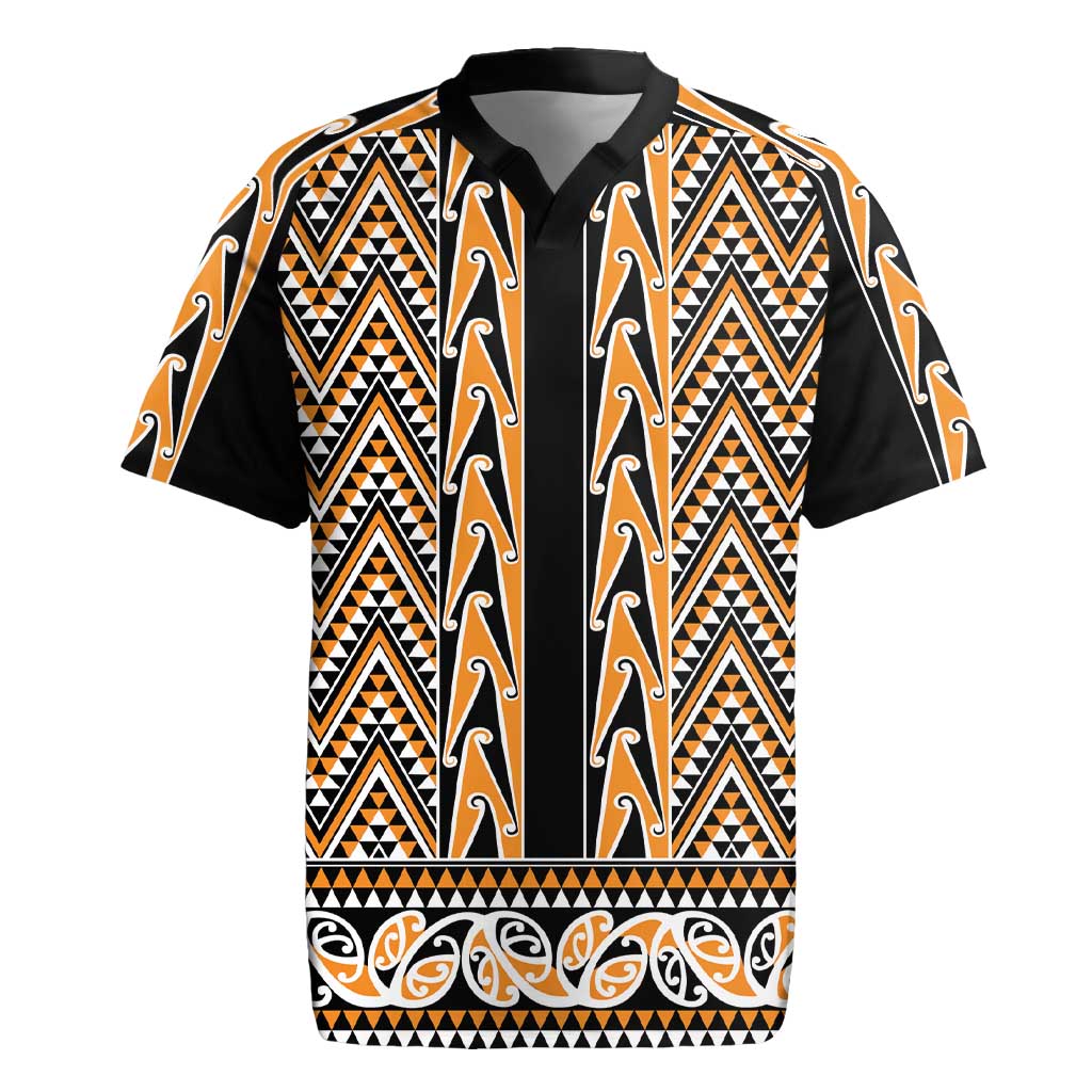 New Zealand Maori Niho Taniwha Rugby Jersey Karaka Mangopare and Puhoro Pattern