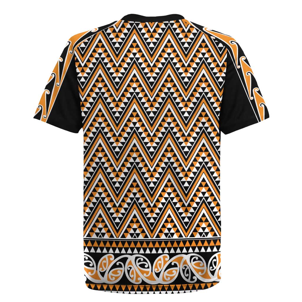 New Zealand Maori Niho Taniwha Rugby Jersey Karaka Mangopare and Puhoro Pattern