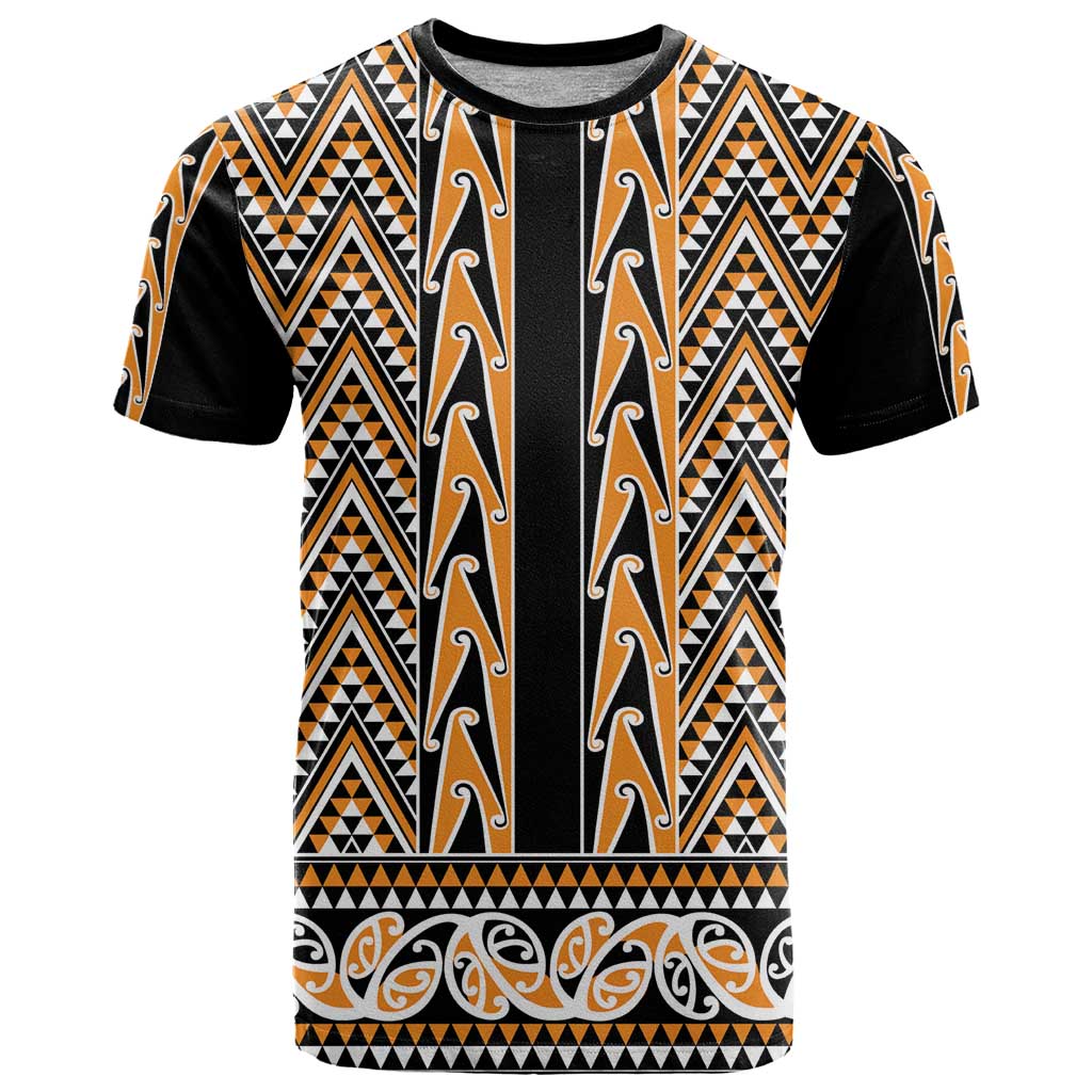 New Zealand Maori Niho Taniwha T Shirt Karaka Mangopare and Puhoro Pattern