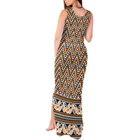 New Zealand Maori Niho Taniwha Tank Maxi Dress Karaka Mangopare and Puhoro Pattern