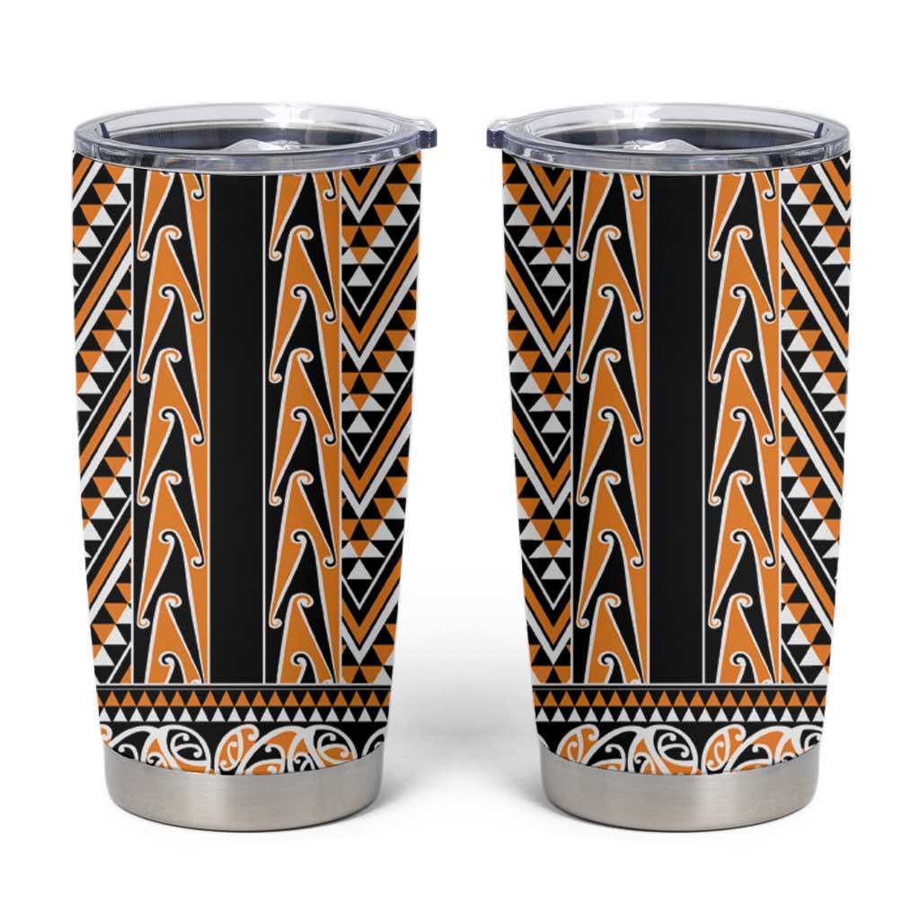 New Zealand Maori Niho Taniwha Tumbler Cup Karaka Mangopare and Puhoro Pattern