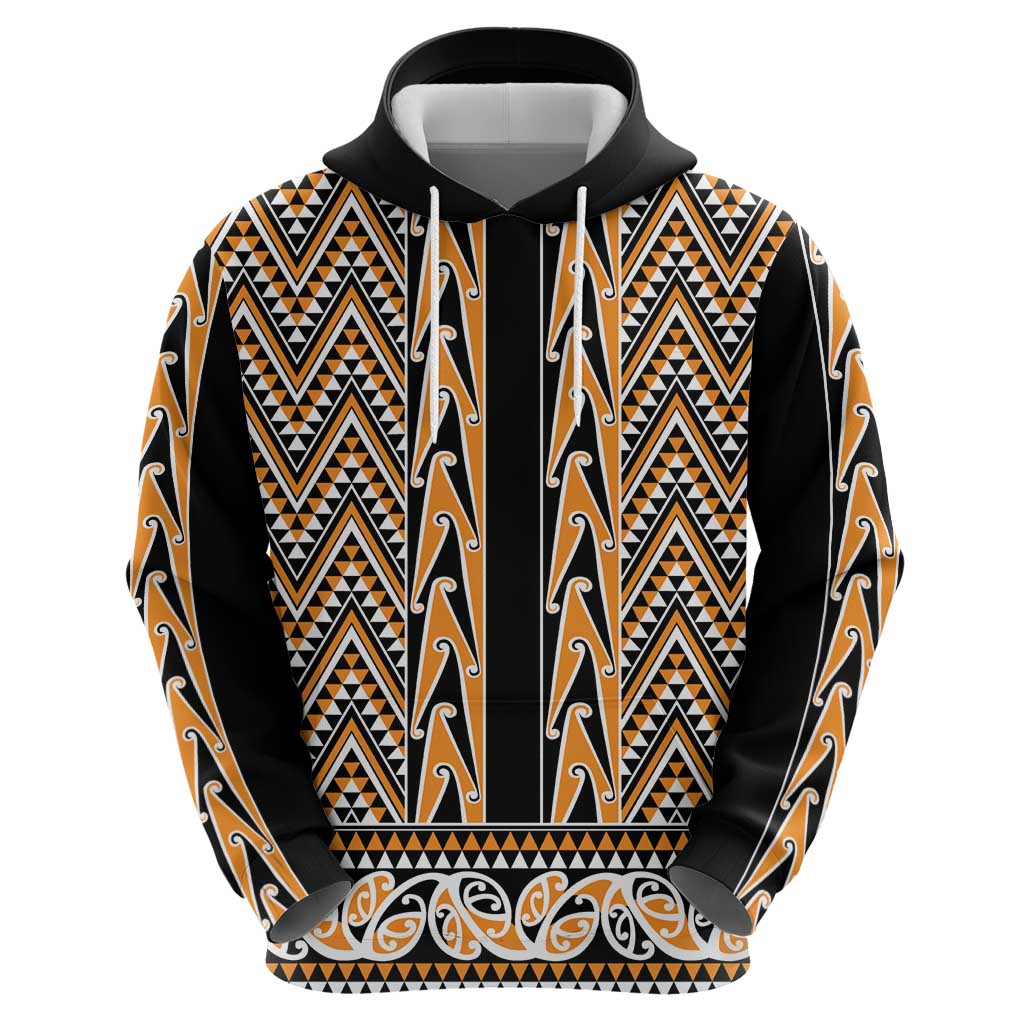 New Zealand Maori Niho Taniwha Zip Hoodie Karaka Mangopare and Puhoro Pattern
