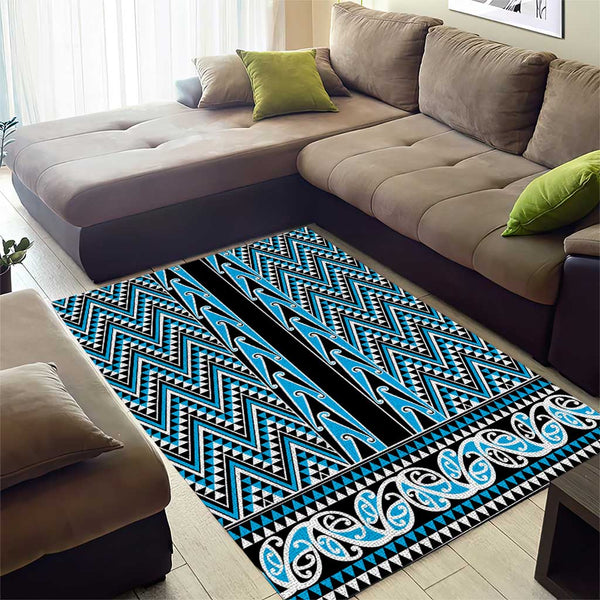 Maori Pattern Rug New Zealand Maori Niho Taniwha Area Rug Kikorangi Mangopare and Puhoro ...