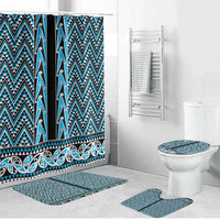 New Zealand Maori Niho Taniwha Bathroom Set Kikorangi Mangopare and Puhoro Pattern - Polynesian Pride