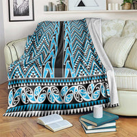New Zealand Maori Niho Taniwha Blanket Kikorangi Mangopare and Puhoro Pattern
