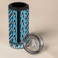 New Zealand Maori Niho Taniwha 4 in 1 Can Cooler Tumbler Kikorangi Mangopare and Puhoro Pattern