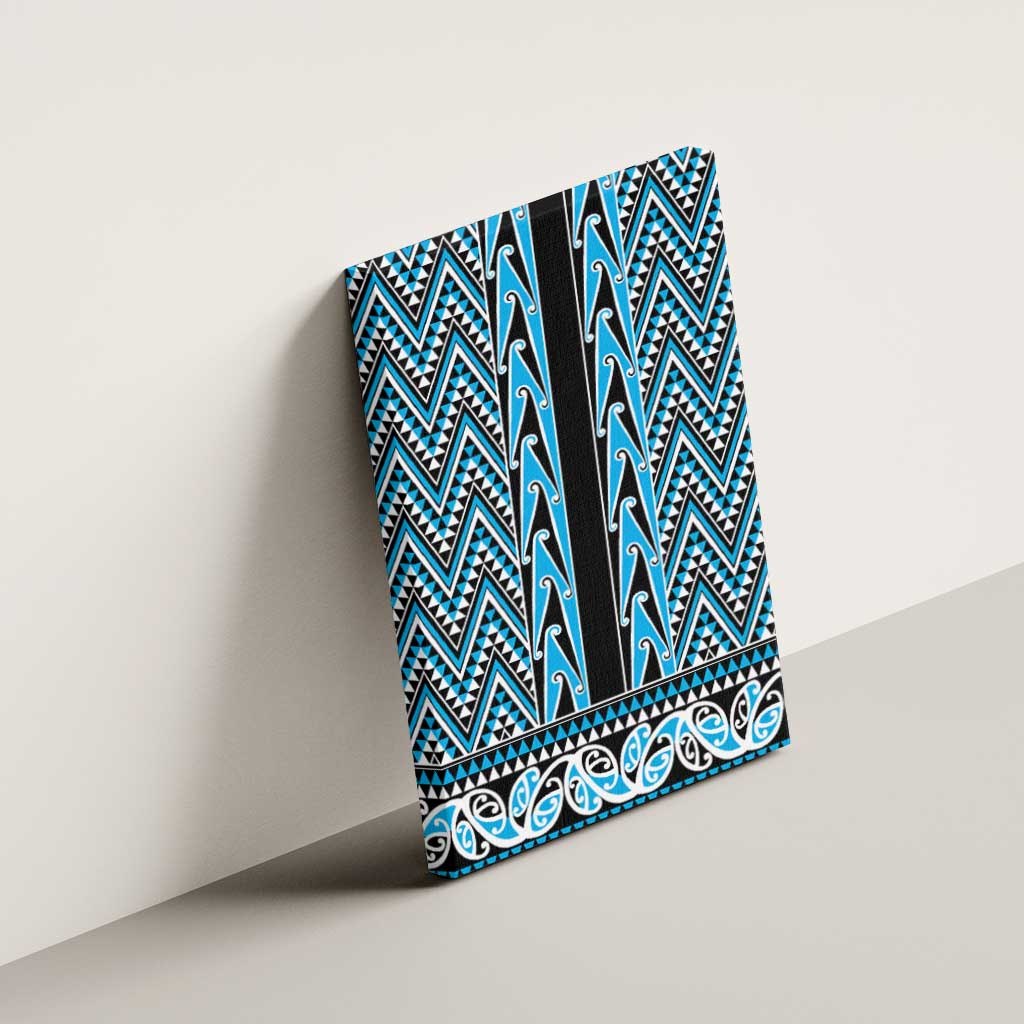 New Zealand Maori Niho Taniwha Canvas Wall Art Kikorangi Mangopare and Puhoro Pattern