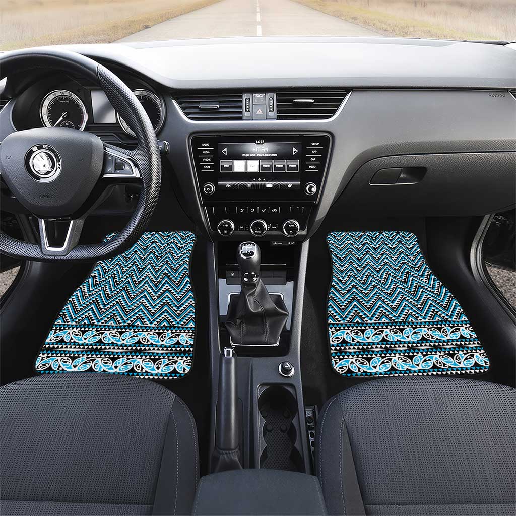 New Zealand Maori Niho Taniwha Car Mats Kikorangi Mangopare and Puhoro Pattern