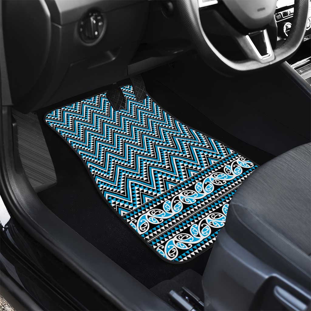 New Zealand Maori Niho Taniwha Car Mats Kikorangi Mangopare and Puhoro Pattern