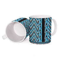 New Zealand Maori Niho Taniwha Ceramic Mug Kikorangi Mangopare and Puhoro Pattern - Polynesian Pride