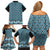 New Zealand Maori Niho Taniwha Family Matching Off Shoulder Short Dress and Hawaiian Shirt Kikorangi Mangopare and Puhoro Pattern