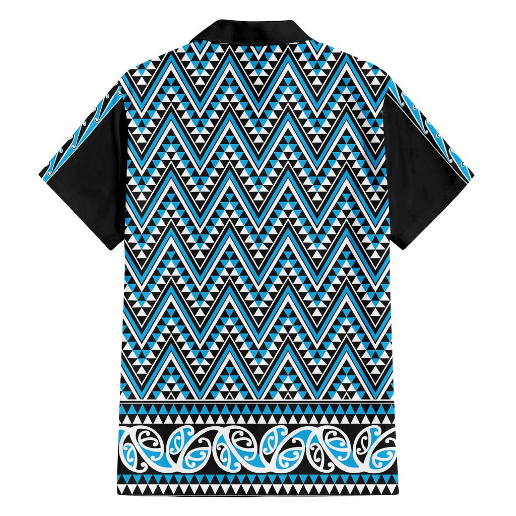New Zealand Maori Niho Taniwha Family Matching Off Shoulder Short Dress and Hawaiian Shirt Kikorangi Mangopare and Puhoro Pattern