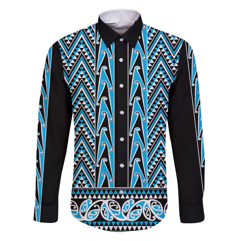 New Zealand Maori Niho Taniwha Family Matching Puletasi and Hawaiian Shirt Kikorangi Mangopare and Puhoro Pattern