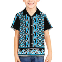 New Zealand Maori Niho Taniwha Family Matching Summer Maxi Dress and Hawaiian Shirt Kikorangi Mangopare and Puhoro Pattern