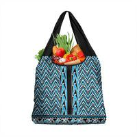 New Zealand Maori Niho Taniwha Grocery Bag Kikorangi Mangopare and Puhoro Pattern