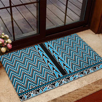 New Zealand Maori Niho Taniwha Rubber Doormat Kikorangi Mangopare and Puhoro Pattern