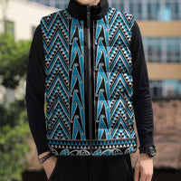 New Zealand Maori Niho Taniwha Sleeveless Puffer Jacket Kikorangi Mangopare and Puhoro Pattern - Polynesian Pride