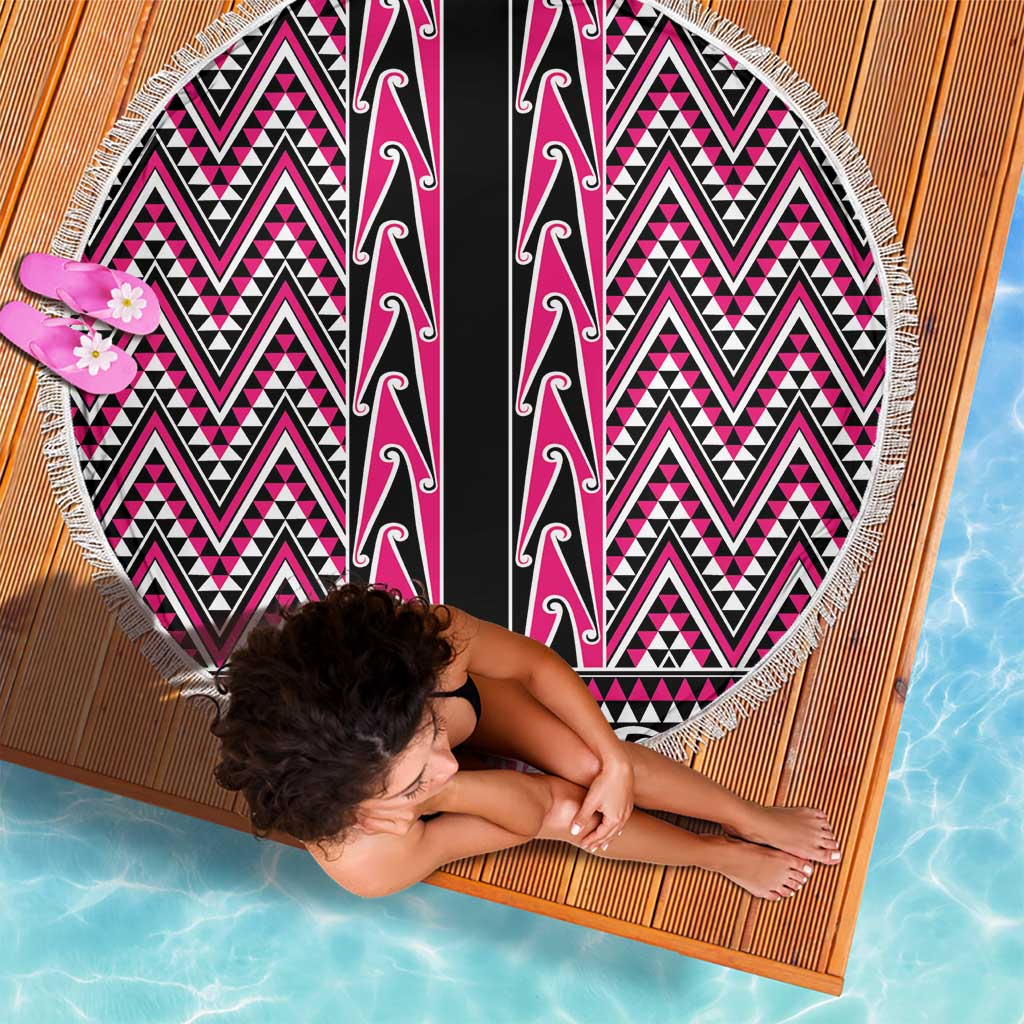 New Zealand Maori Niho Taniwha Beach Blanket Mawhero Mangopare and Puhoro Pattern