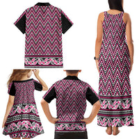 New Zealand Maori Niho Taniwha Family Matching Tank Maxi Dress and Hawaiian Shirt Mawhero Mangopare and Puhoro Pattern