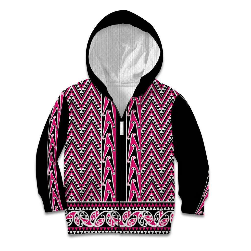 New Zealand Maori Niho Taniwha Kid Hoodie Mawhero Mangopare and Puhoro Pattern