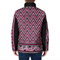 New Zealand Maori Niho Taniwha Padded Jacket Mawhero Mangopare and Puhoro Pattern - Polynesian Pride