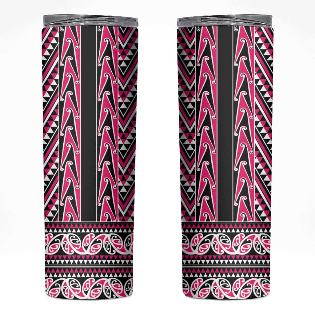 New Zealand Maori Niho Taniwha Skinny Tumbler Mawhero Mangopare and Puhoro Pattern