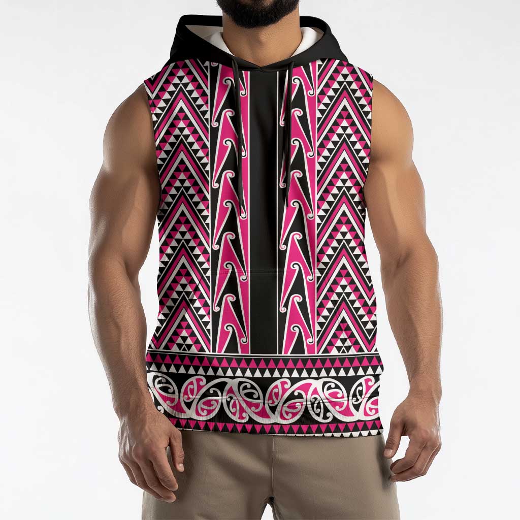 New Zealand Maori Niho Taniwha Sleeveless Hoodie Mawhero Mangopare and Puhoro Pattern - Polynesian Pride
