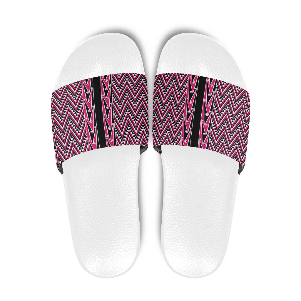 New Zealand Maori Niho Taniwha Slide Sandals Mawhero Mangopare and Puhoro Pattern - Polynesian Pride