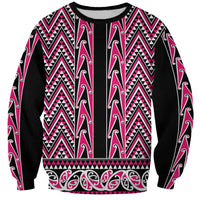 New Zealand Maori Niho Taniwha Sweatshirt Mawhero Mangopare and Puhoro Pattern