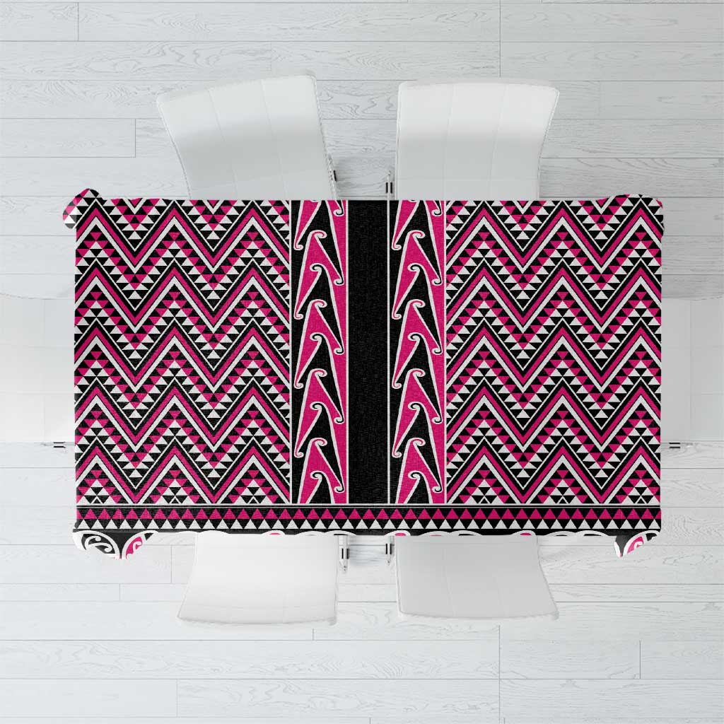 New Zealand Maori Niho Taniwha Tablecloth Mawhero Mangopare and Puhoro Pattern