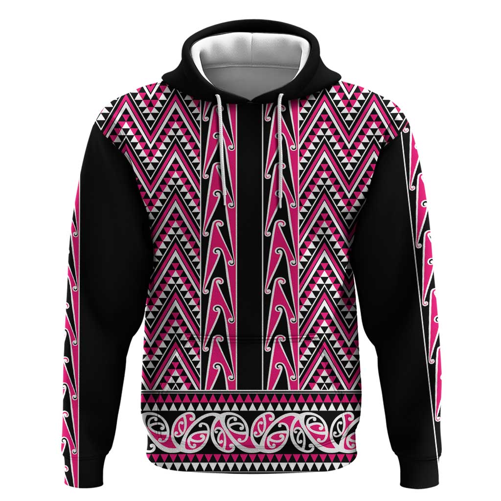 New Zealand Maori Niho Taniwha Zip Hoodie Mawhero Mangopare and Puhoro Pattern