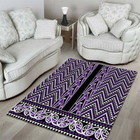 New Zealand Maori Niho Taniwha Area Rug Waiporopo Mangopare and Puhoro Pattern