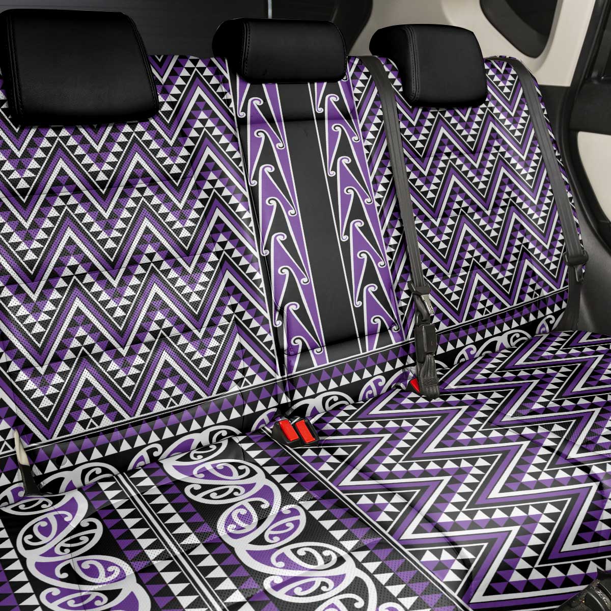 New Zealand Maori Niho Taniwha Back Car Seat Cover Waiporopo Mangopare and Puhoro Pattern