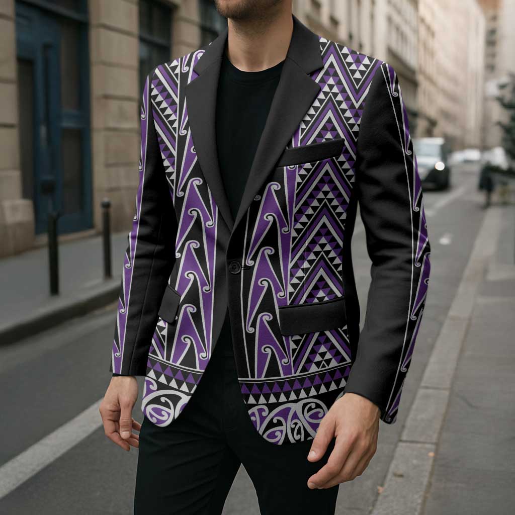 New Zealand Maori Niho Taniwha Blazer Waiporopo Mangopare and Puhoro Pattern - Polynesian Pride