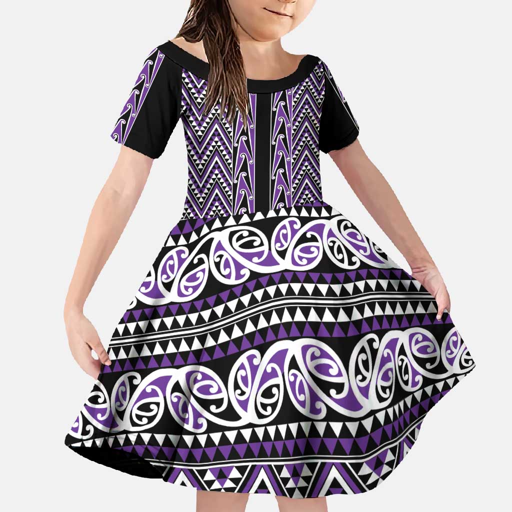New Zealand Maori Niho Taniwha Family Matching Off Shoulder Maxi Dress and Hawaiian Shirt Waiporopo Mangopare and Puhoro Pattern