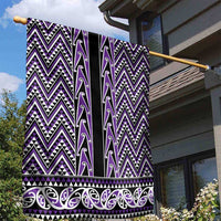New Zealand Maori Niho Taniwha Garden Flag Waiporopo Mangopare and Puhoro Pattern