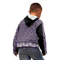 New Zealand Maori Niho Taniwha Kid Hoodie Waiporopo Mangopare and Puhoro Pattern
