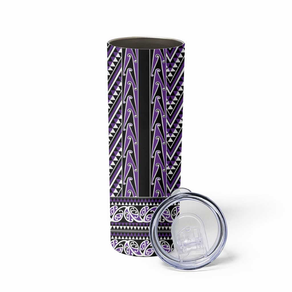 New Zealand Maori Niho Taniwha Skinny Tumbler Waiporopo Mangopare and Puhoro Pattern