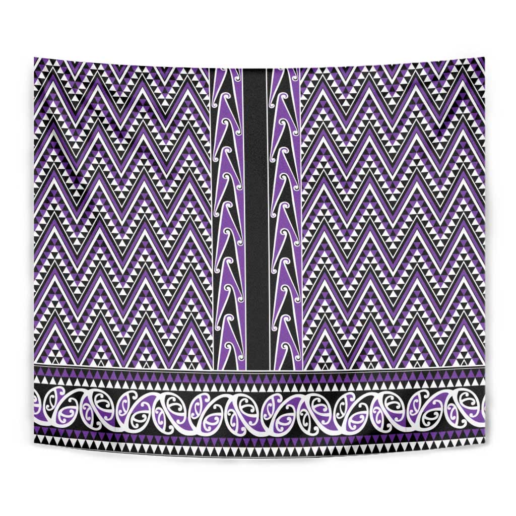 New Zealand Maori Niho Taniwha Tapestry Waiporopo Mangopare and Puhoro Pattern