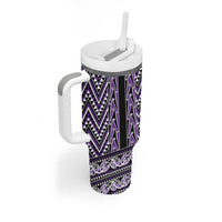 New Zealand Maori Niho Taniwha Tumbler With Handle Waiporopo Mangopare and Puhoro Pattern