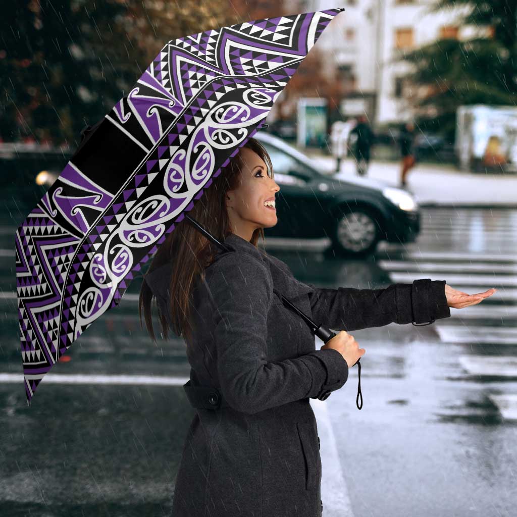 New Zealand Maori Niho Taniwha Umbrella Waiporopo Mangopare and Puhoro Pattern - Polynesian Pride