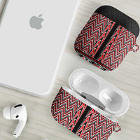 New Zealand Maori Niho Taniwha AirPods Case Whero Mangopare and Puhoro Pattern - Polynesian Pride