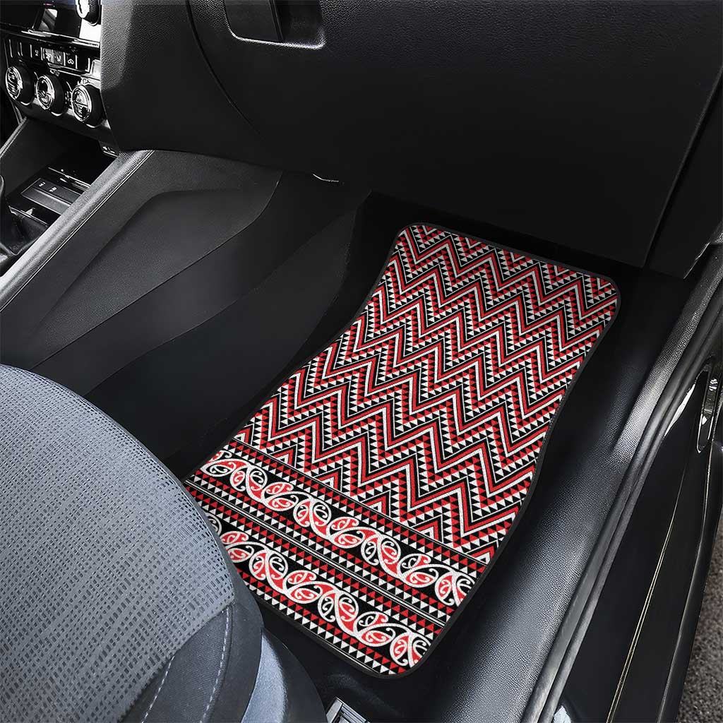 New Zealand Maori Niho Taniwha Car Mats Whero Mangopare and Puhoro Pattern