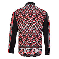 New Zealand Maori Niho Taniwha Family Matching Off The Shoulder Long Sleeve Dress and Hawaiian Shirt Whero Mangopare and Puhoro Pattern