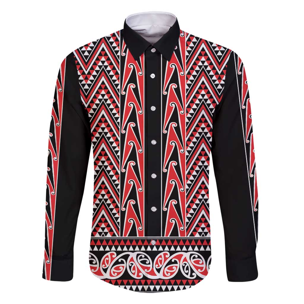 New Zealand Maori Niho Taniwha Family Matching Off Shoulder Maxi Dress and Hawaiian Shirt Whero Mangopare and Puhoro Pattern