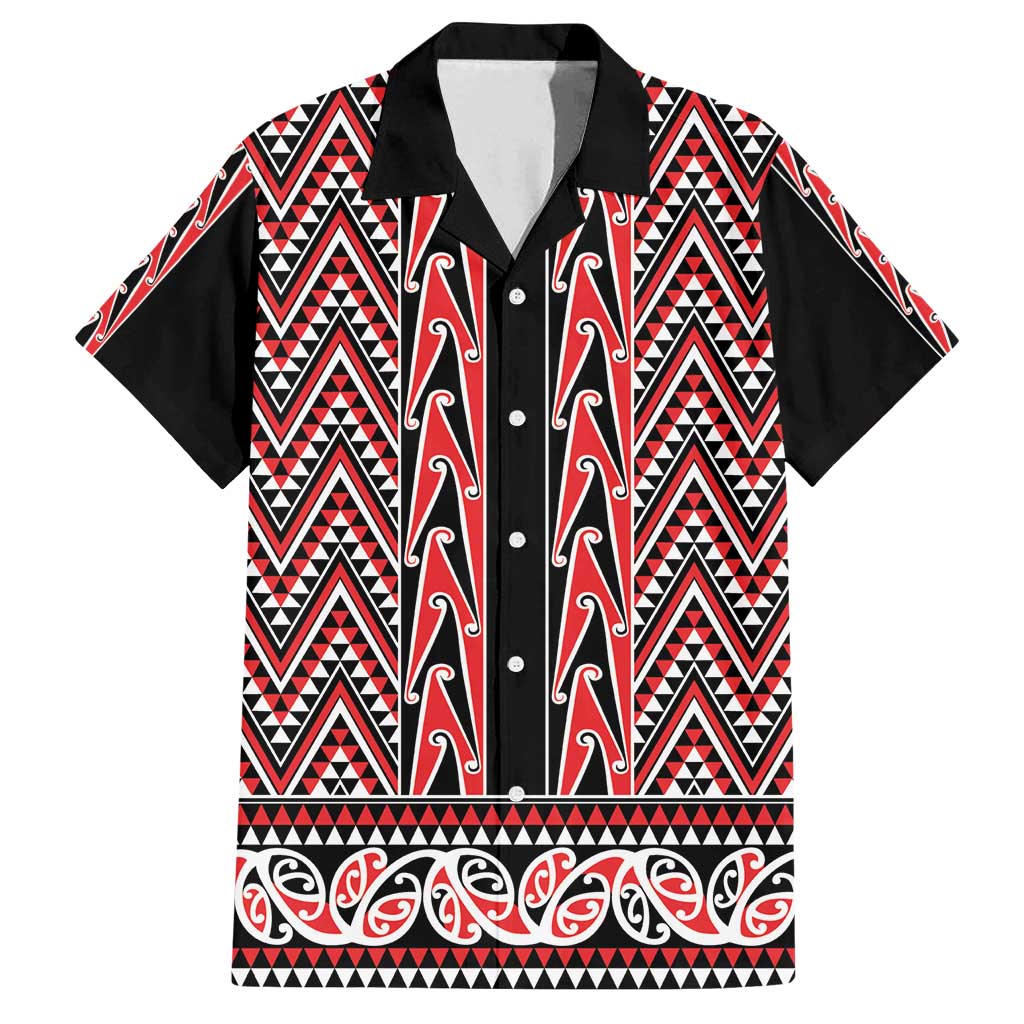 New Zealand Maori Niho Taniwha Family Matching Puletasi and Hawaiian Shirt Whero Mangopare and Puhoro Pattern