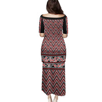 New Zealand Maori Niho Taniwha Family Matching Puletasi and Hawaiian Shirt Whero Mangopare and Puhoro Pattern