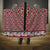 New Zealand Maori Niho Taniwha Hooded Blanket Whero Mangopare and Puhoro Pattern